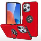 For Redmi 12 4G PC Hybrid TPU Magnetic Ring Holder Phone Case(Red) - 1