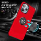 For Redmi 12 4G PC Hybrid TPU Magnetic Ring Holder Phone Case(Red) - 2