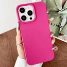 For iPhone 16 Pro Max Leather Texture TPU Full Coverage Phone Case(Rose Red) - 1