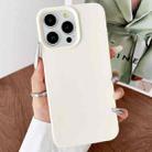 For iPhone 16 Pro Max Leather Texture TPU Full Coverage Phone Case(White) - 1