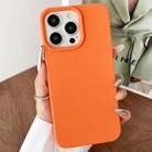 For iPhone 16 Pro Max Leather Texture TPU Full Coverage Phone Case(Orange) - 1