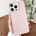 For iPhone 16 Pro Leather Texture TPU Full Coverage Phone Case(Pink) - 1