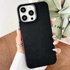 For iPhone 16 Pro Leather Texture TPU Full Coverage Phone Case(Black) - 1