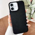 For iPhone 16 Plus Leather Texture TPU Full Coverage Phone Case(Black) - 1