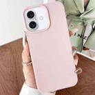 For iPhone 16 Leather Texture TPU Full Coverage Phone Case(Pink) - 1