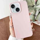 For iPhone 15 Plus Leather Texture TPU Full Coverage Phone Case(Pink) - 1