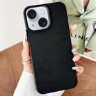 For iPhone 15 Plus Leather Texture TPU Full Coverage Phone Case(Black) - 1