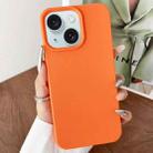 For iPhone 15 Plus Leather Texture TPU Full Coverage Phone Case(Orange) - 1