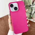 For iPhone 15 Leather Texture TPU Full Coverage Phone Case(Rose Red) - 1