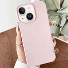 For iPhone 14 Plus Leather Texture TPU Full Coverage Phone Case(Pink) - 1