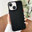 For iPhone 14 Plus Leather Texture TPU Full Coverage Phone Case(Black) - 1