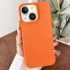 For iPhone 14 Plus Leather Texture TPU Full Coverage Phone Case(Orange) - 1