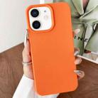 For iPhone 12 Leather Texture TPU Full Coverage Phone Case(Orange) - 1