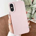 For iPhone X / XS Leather Texture TPU Full Coverage Phone Case(Pink) - 1