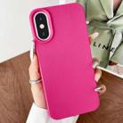 For iPhone X / XS Leather Texture TPU Full Coverage Phone Case(Rose Red) - 1