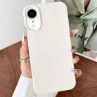 For iPhone XR Leather Texture TPU Full Coverage Phone Case(White) - 1