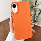 For iPhone XR Leather Texture TPU Full Coverage Phone Case(Orange) - 1