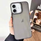 For iPhone 16 Plus Frosted Translucent TPU Full Coverage Phone Case(Black) - 1