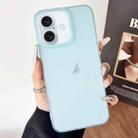 For iPhone 16 Plus Frosted Translucent TPU Full Coverage Phone Case(Light Blue) - 1