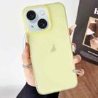 For iPhone 15 Frosted Translucent TPU Full Coverage Phone Case(Yellow) - 1