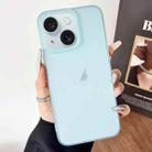 For iPhone 15 Frosted Translucent TPU Full Coverage Phone Case(Light Blue) - 1