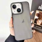 For iPhone 14 Plus Frosted Translucent TPU Full Coverage Phone Case(Black) - 1