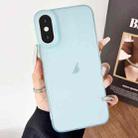 For iPhone X / XS Frosted Translucent TPU Full Coverage Phone Case(Light Blue) - 1