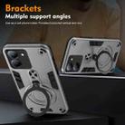 For vivo Y36 5G Metal Ring 360 Degree Rotating Holder PC Hybrid TPU Phone Case(Silver Grey) - 3