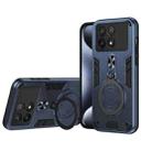 For Xiaomi Poco X6 Pro 5G Metal Ring 360 Degree Rotating Holder PC Hybrid TPU Phone Case(Navy Blue) - 1