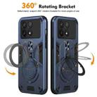 For Xiaomi Poco X6 Pro 5G Metal Ring 360 Degree Rotating Holder PC Hybrid TPU Phone Case(Navy Blue) - 2