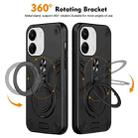 For Redmi 13C 4G / 5G Metal Ring 360 Degree Rotating Holder PC Hybrid TPU Phone Case(Black) - 2