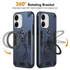For Redmi 13C 4G / 5G Metal Ring 360 Degree Rotating Holder PC Hybrid TPU Phone Case(Navy Blue) - 2