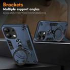 For Redmi Note 13 Pro 4G Global Metal Ring 360 Degree Rotating Holder PC Hybrid TPU Phone Case(Navy Blue) - 3