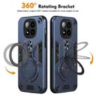 For Redmi Note 14 Pro+ 5G Metal Ring 360 Degree Rotating Holder PC Hybrid TPU Phone Case(Navy Blue) - 2