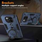For Redmi Note 14 Pro+ 5G Metal Ring 360 Degree Rotating Holder PC Hybrid TPU Phone Case(Navy Blue) - 3