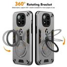 For Redmi Note 14 Pro+ 5G Metal Ring 360 Degree Rotating Holder PC Hybrid TPU Phone Case(Silver Grey) - 2