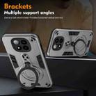 For Redmi Note 14 Pro+ 5G Metal Ring 360 Degree Rotating Holder PC Hybrid TPU Phone Case(Silver Grey) - 3