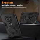 For Redmi Note 14 Pro 5G Metal Ring 360 Degree Rotating Holder PC Hybrid TPU Phone Case(Black) - 3