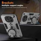 For Redmi Note 14 Pro 5G Metal Ring 360 Degree Rotating Holder PC Hybrid TPU Phone Case(Silver Grey) - 3