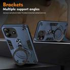 For Redmi Note 14 5G Metal Ring 360 Degree Rotating Holder PC Hybrid TPU Phone Case(Navy Blue) - 3