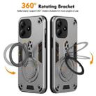 For Redmi Note 14 5G Metal Ring 360 Degree Rotating Holder PC Hybrid TPU Phone Case(Silver Grey) - 2