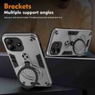 For Redmi Note 14 5G Metal Ring 360 Degree Rotating Holder PC Hybrid TPU Phone Case(Silver Grey) - 3