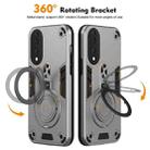 For Honor X7b Metal Ring 360 Degree Rotating Holder PC Hybrid TPU Phone Case(Silver Grey) - 2