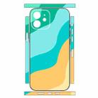 For iPhone 12 Geometric Style All-inclusive PET Phone Decal Adhesive Sticker(Yellow Green) - 2