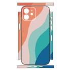 For iPhone 12 Geometric Style All-inclusive PET Phone Decal Adhesive Sticker(Orange Pink) - 2