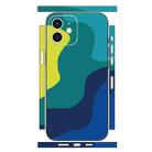 For iPhone 12 Geometric Style All-inclusive PET Phone Decal Adhesive Sticker(Green Blue) - 1