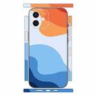 For iPhone 12 Geometric Style All-inclusive PET Phone Decal Adhesive Sticker(White Orange) - 1