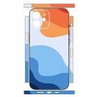 For iPhone 12 Geometric Style All-inclusive PET Phone Decal Adhesive Sticker(White Orange) - 2