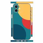 For iPhone 12 mini Geometric Style All-inclusive PET Phone Decal Adhesive Sticker(Yellow Red) - 1