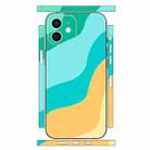 For iPhone 12 mini Geometric Style All-inclusive PET Phone Decal Adhesive Sticker(Yellow Green) - 1